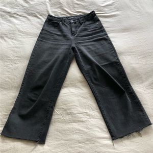 Grey/black wide leg high waist jeans